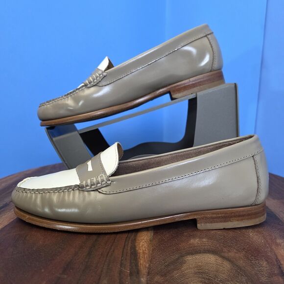 GH Bass Weejuns Colorblock Penny Loafer Women’s 7.5/8M Taupe/Off White 3998 268 - Picture 4 of 12
